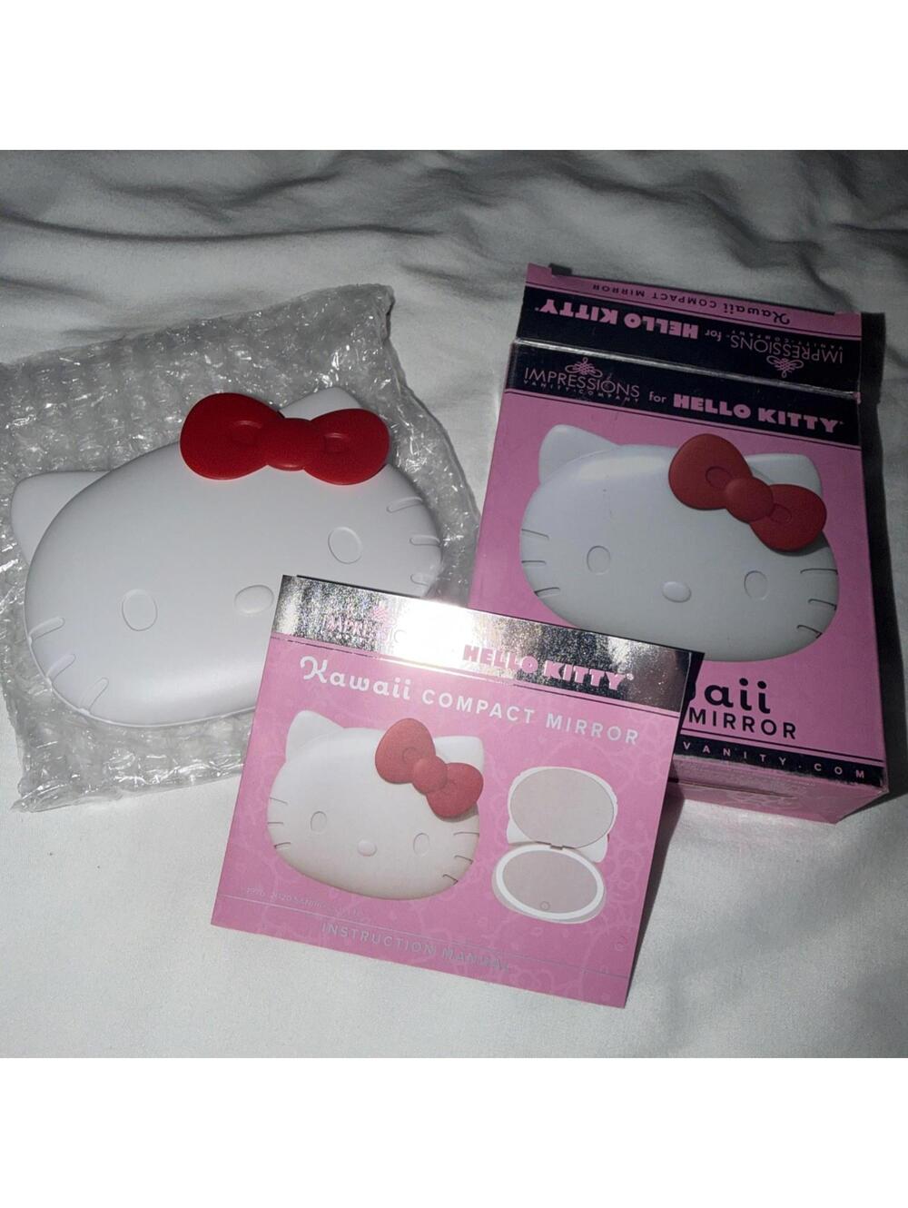 Hello Kitty Cute White Storage Box with Red Bow Accent